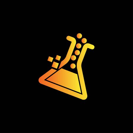 Creative dot beaker lab logo design symbol vectorのイラスト素材