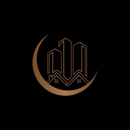 Creative abstract Real estate logo design vectorのイラスト素材