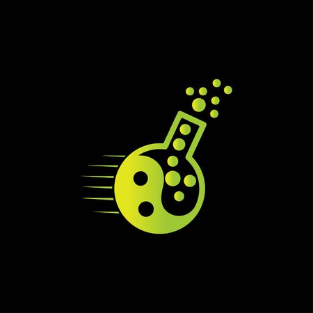 Creative abstract speed beaker lab logo design vectorのイラスト素材