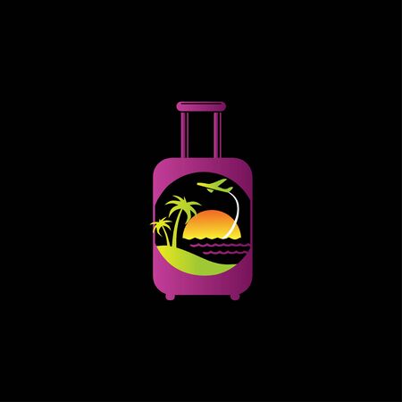 Bag travel airplane creative design logo vectorのイラスト素材