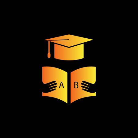 Creative student open book logo design symbol vectorのイラスト素材