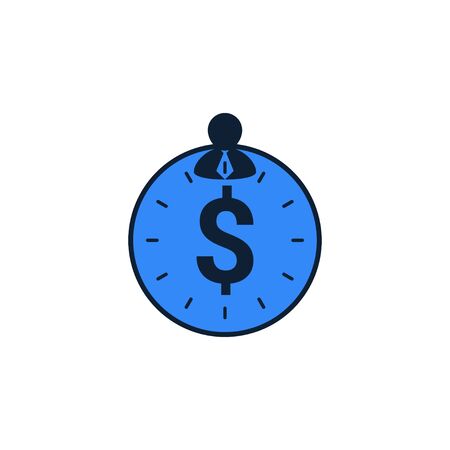 Time with currency icon on whiteのイラスト素材