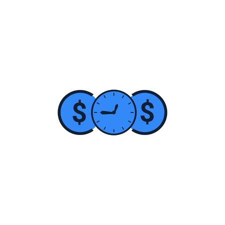 Time with currency icon on whiteのイラスト素材
