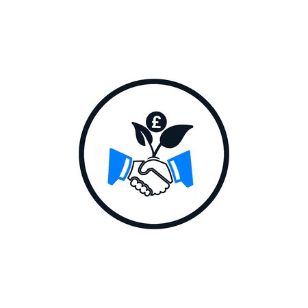 Hand shaking with currency iconのイラスト素材