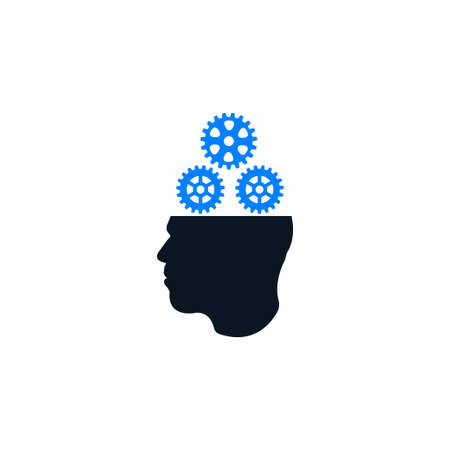 digital human head icon , technology head iconのイラスト素材