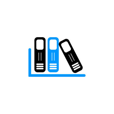 Business office file and paper self iconのイラスト素材