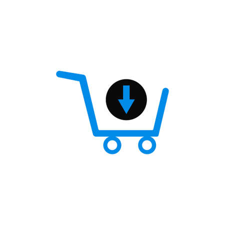 Creative cart , add cart , download cart , online business cart, colorful cart icon vectorのイラスト素材