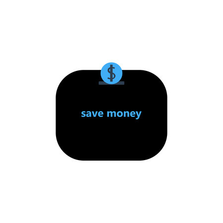 save money black icon vectorのイラスト素材