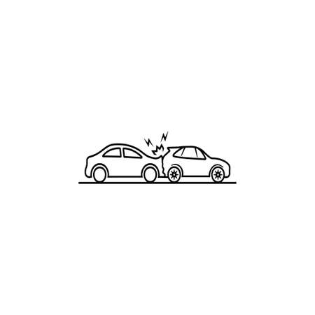 Car and car rush driving accident icon vectorのイラスト素材