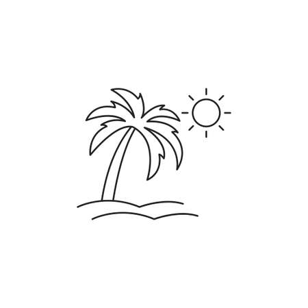summer palm tree icon vectorのイラスト素材