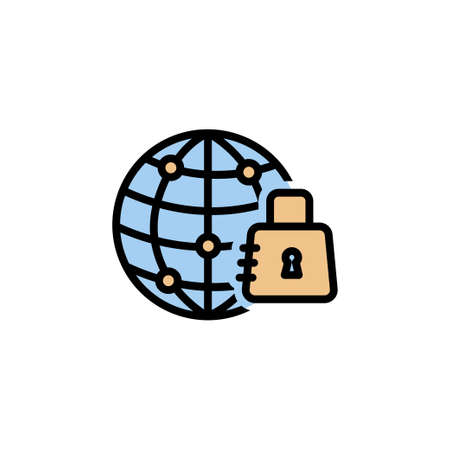 Web internet security lock icon vectorのイラスト素材