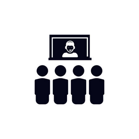 Business meeting video conference icon vectorのイラスト素材