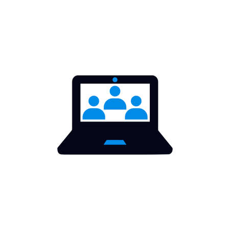 Group video conference or meeting icon vectorのイラスト素材