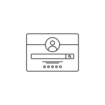 profile and slider wireframe iconのイラスト素材