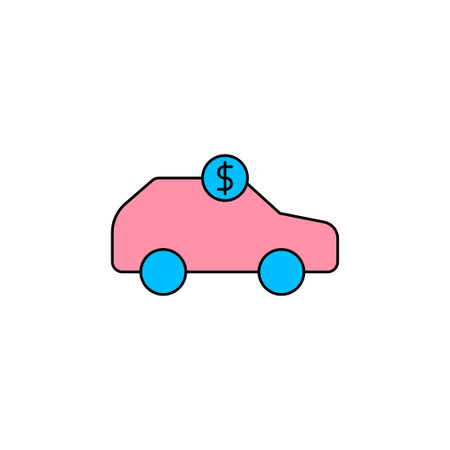 Auto sale car dealer outline iconのイラスト素材