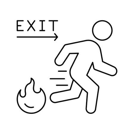 Emergency fire exit icon vectorのイラスト素材