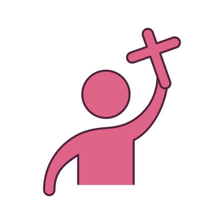 christian worship cross love icon vectorのイラスト素材