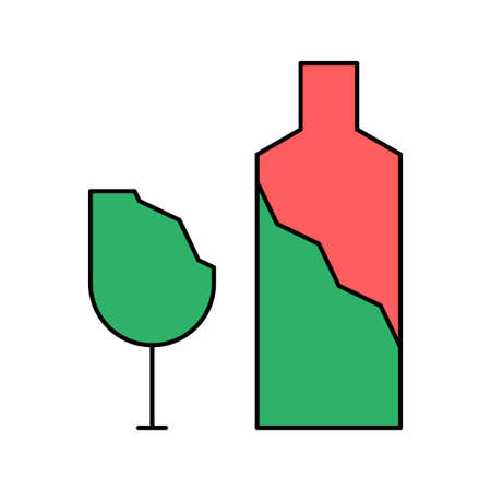 broke glass and bottle iconのイラスト素材