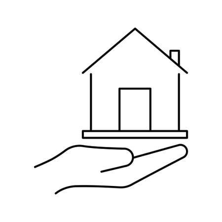 Dream home and hand icon vectorのイラスト素材