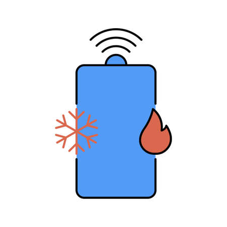 Heating and cooling smart device iconのイラスト素材