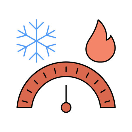 Cooling and heating measurement meter icon vectorのイラスト素材