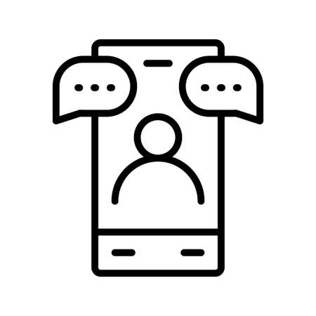 Smart phone chat bubble iconのイラスト素材