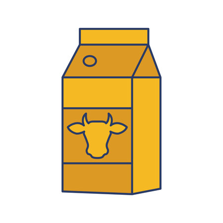 Cow milk packet dairy iconのイラスト素材