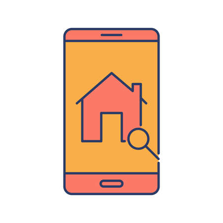 Online real estate property search iconのイラスト素材