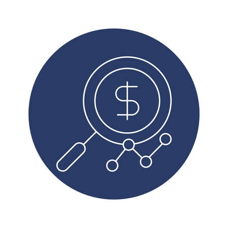 Financial growth finding iconのイラスト素材