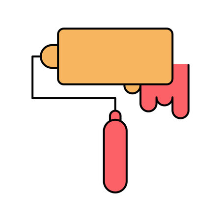Wall paint roll brush iconのイラスト素材