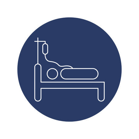 patient on bed iconのイラスト素材
