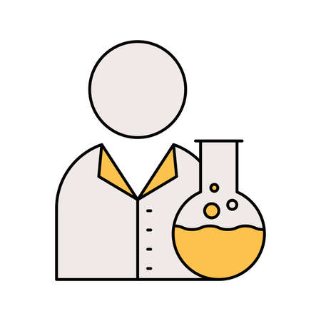 Lab test medical scientist iconのイラスト素材