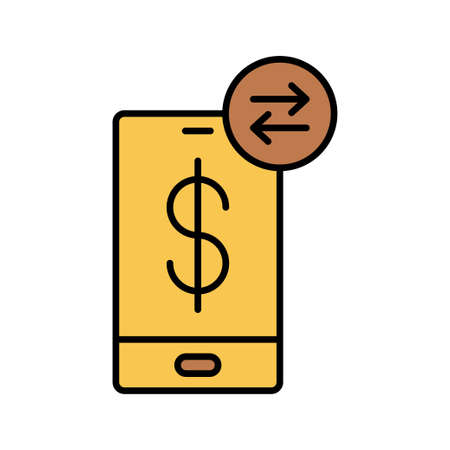 Online mobile money exchange iconのイラスト素材