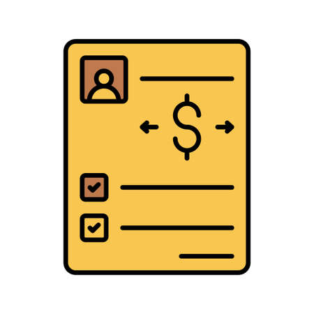 money payment proof sheet man iconのイラスト素材