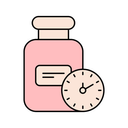 health medicine bottle time iconのイラスト素材