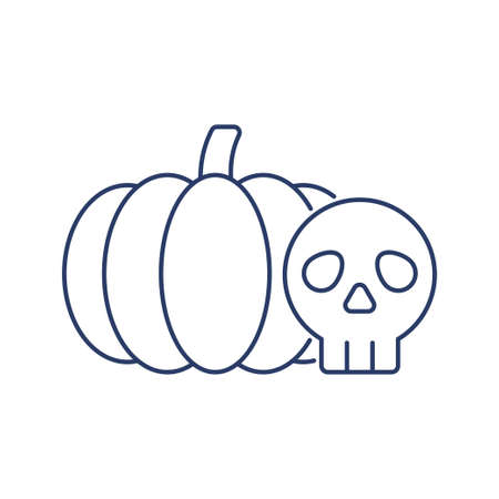 Halloween pumpkin skull evil iconのイラスト素材