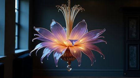 Luxury chandelier in the interior of the room.の素材