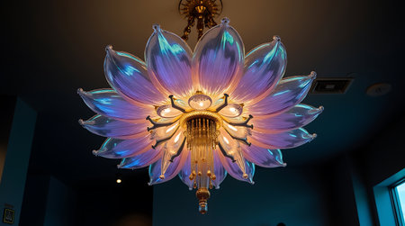 Luxury chandelier in the interior of the room.の素材