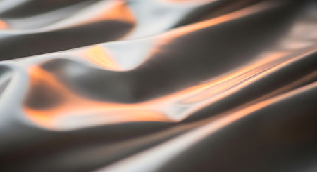 closeup of some silky satin fabric in the light of sunsetの素材