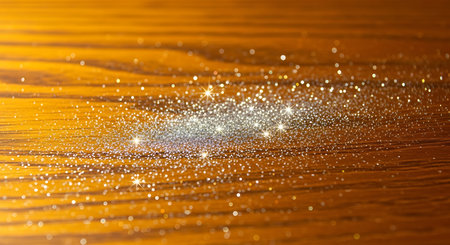 golden glitter vintage lights background. silver and golden. de-focusedの素材