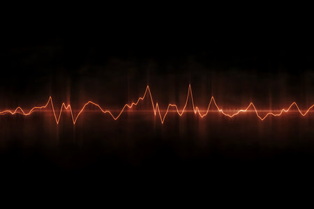 Sound waves on a black background. 3d rendering, 3d illustration.の素材