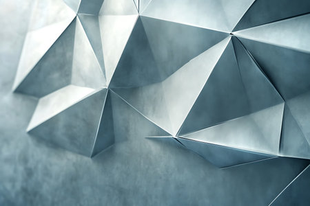 Abstract 3d rendering of polygonal shape. Futuristic background.の素材