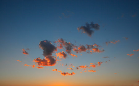 Beautiful sunset with clouds