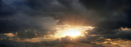 Of the sunset with storm clouds