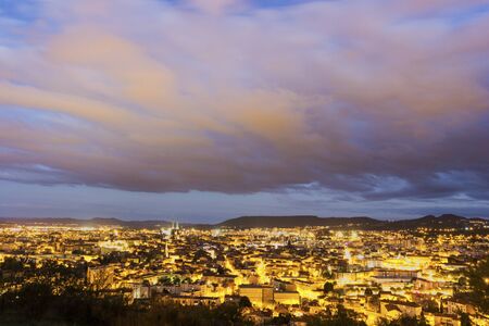 View on Clermont-Ferrand in France in the eveningの写真素材