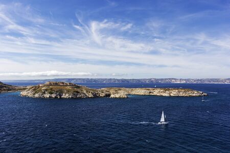 View on Frioul archipelago in France on a sunny dayの写真素材