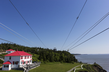 Zip line at Cape Enrage in New Brunswick in Canadaのeditorial素材