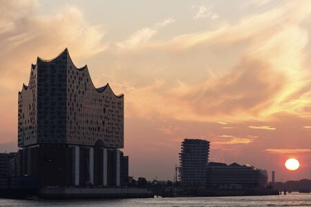 View on Hamburg in Germany in the morningの写真素材