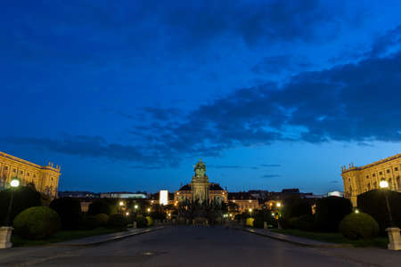 Maria-Theresien-Platz with Art History Museum and Natural History Museum in Vienna in Austriaのeditorial素材