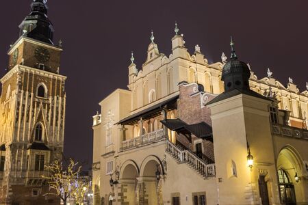 View on Krakow in Poland in the eveningのeditorial素材